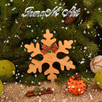 Ръчно изработени изделия от дърво Коледа и Нова година  Ръчно изработени сувенири от дърво Сувенир Коледна снежинка 